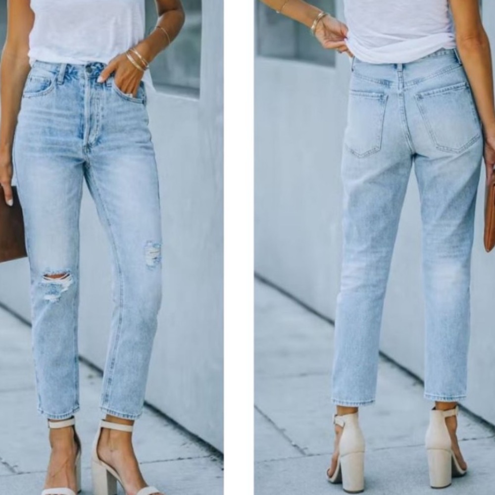 Twelve By Ontwelth Jeans High Waisted 90’s Mom Style Distressed Button Fly SZ 28